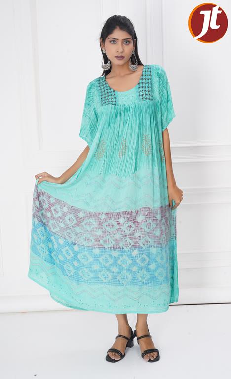 WOMEN WESTERN CHECK NET DRESS HALF SL